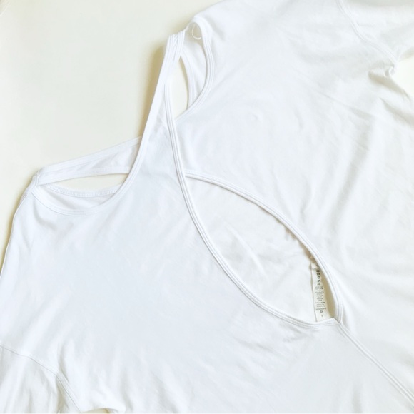 Lululemon Back Into It White Long Sleeve Sz 8 - Picture 6 of 6